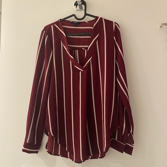 Forever 21 Red Blouse with White Stripes - Picture 1 of 2